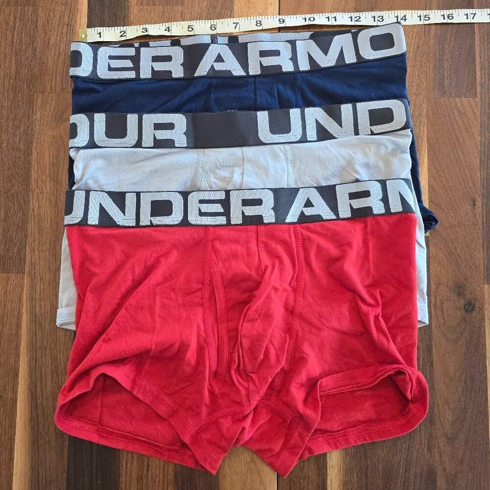 Under Armour Mens Cotton Charged Trunks - 3 Pair - Medium